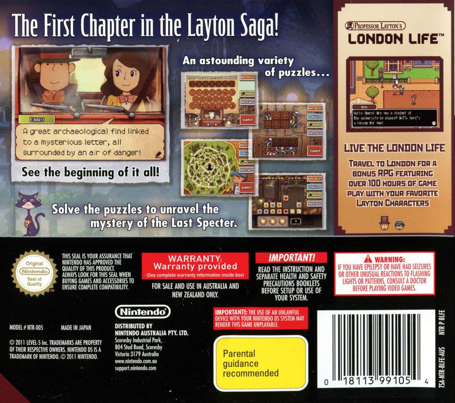 Professor Layton And The Last Specter Cover Or Packaging Material Mobygames