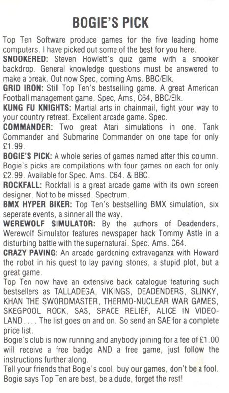 Inside Cover for Deadenders (Commodore 64)