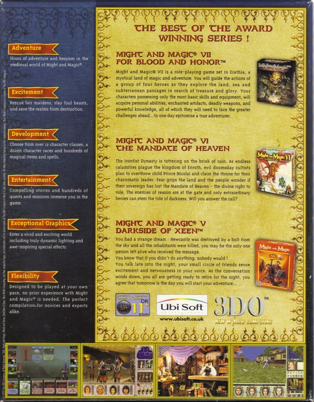Back Cover for Might and Magic: Millennium Edition (Windows)