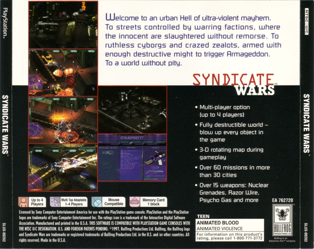 Back Cover for Syndicate Wars (PlayStation)