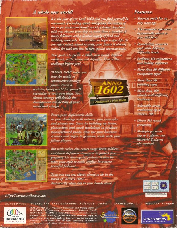 Back Cover for Anno 1602: Creation of a New World (Windows)