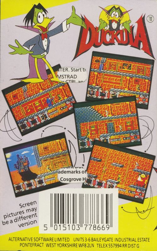 Back Cover for Count Duckula in No Sax Please - We're Egyptian (ZX Spectrum)