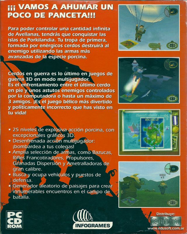 Back Cover for Hogs of War (Windows) (Edusoft Edition )