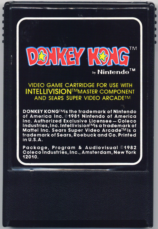 Media for Donkey Kong (Intellivision) (Alternate back)