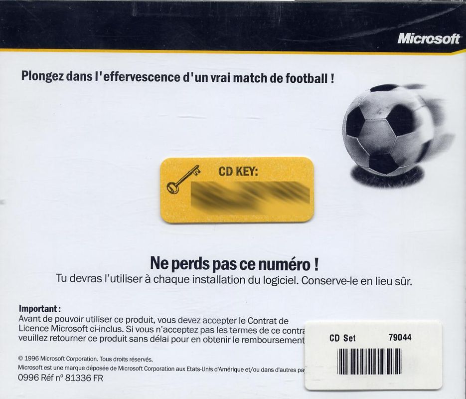 Other for Microsoft Soccer (Windows): Jewel Case - Back