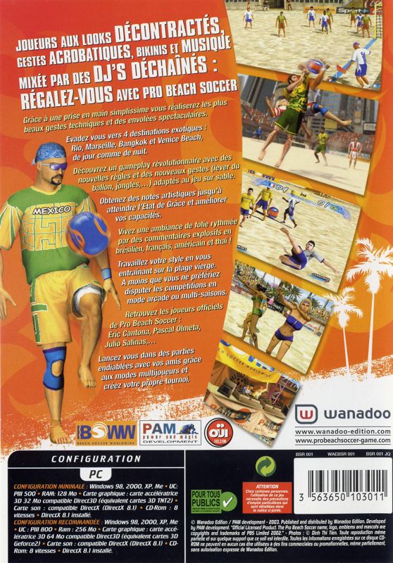 Back Cover for Ultimate Beach Soccer (Windows)