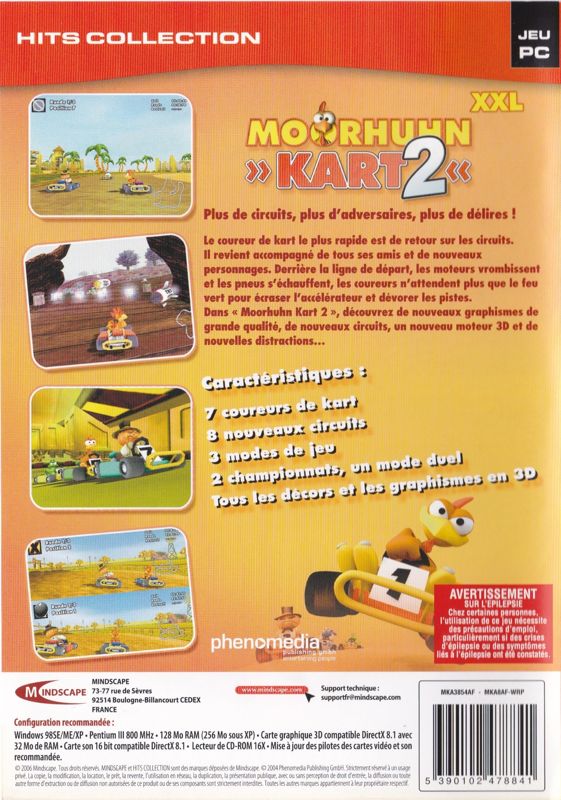 Back Cover for Crazy Chicken: Kart 2 (Windows) (Hits Collection release)