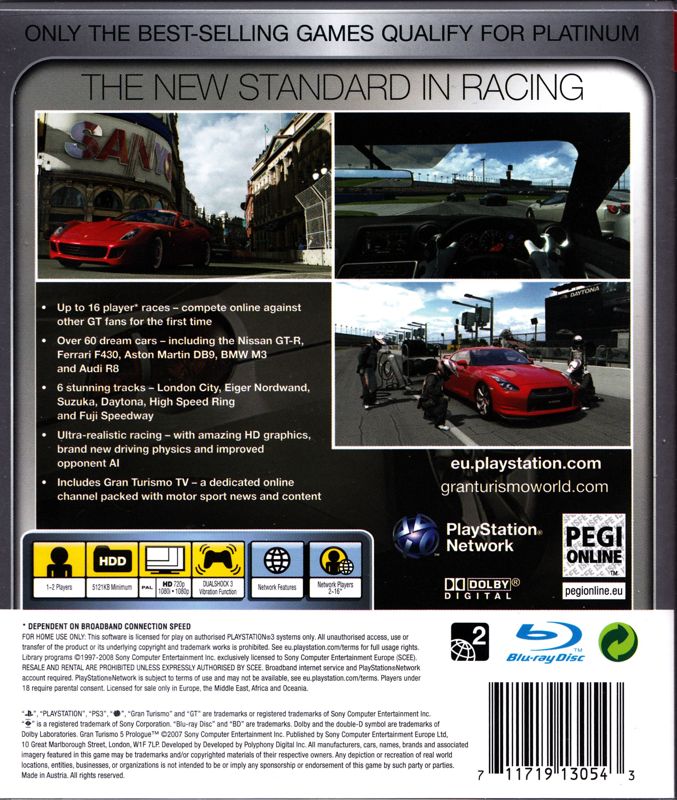 Gran Turismo 5: Prologue cover or packaging material - MobyGames