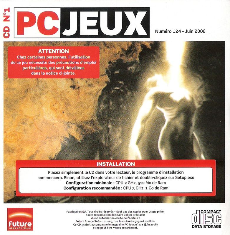 Other for The Longest Journey (Windows) (PC Jeux n°124 - 06/2008 covermount): Disc 1 Sleeve - Back