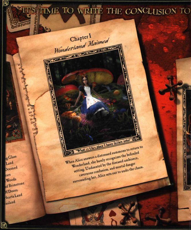 Inside Cover for American McGee's Alice (Windows): Left Flap