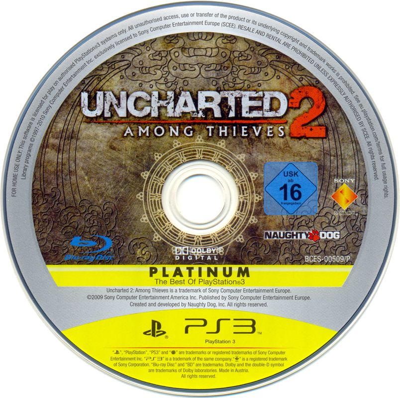 Media for Uncharted 2: Among Thieves (PlayStation 3) (Platinum release)