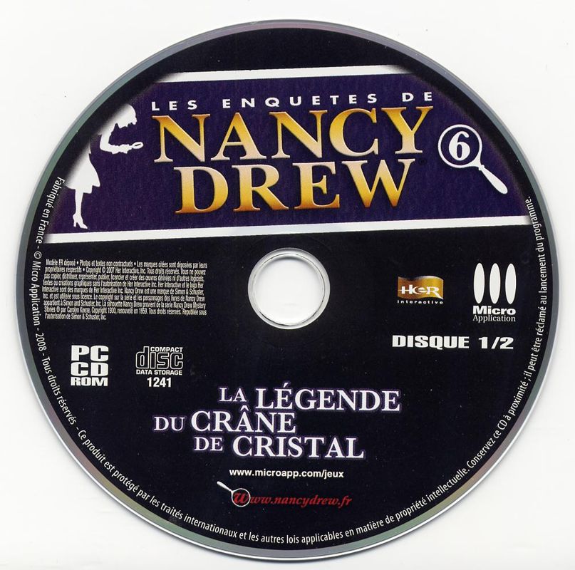 Media for Nancy Drew: Legend of the Crystal Skull (Windows) (Collection Premium 2009 release): Disc 1/2