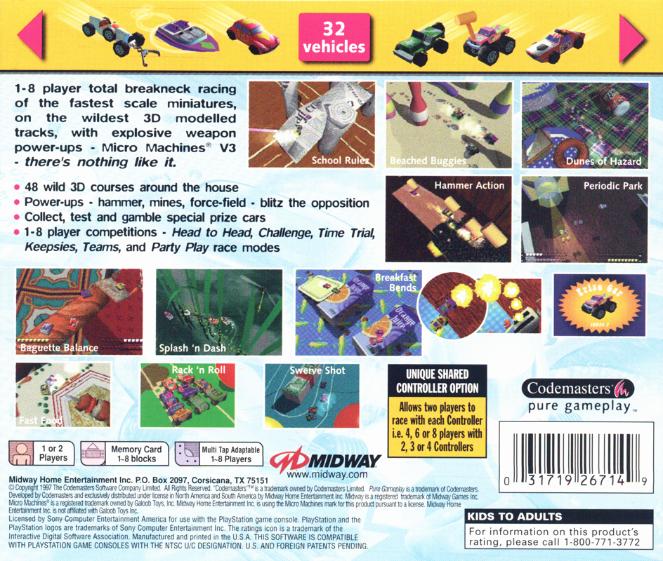 Micro Machines V3 cover or packaging material MobyGames