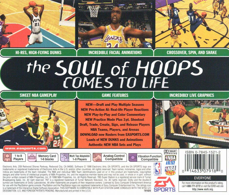Back Cover for NBA Live 99 (PlayStation)