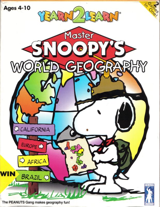 Front Cover for Yearn2Learn: Master Snoopy's World Geography (Windows 3.x)
