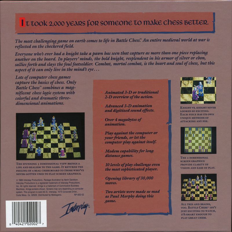 Back Cover for Battle Chess (Commodore 64)