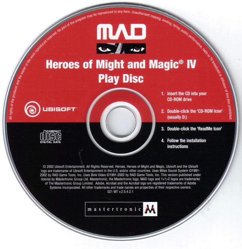 Media for Heroes of Might and Magic IV (Windows) (Mastertronic M.A.D. release): Disc 2 - Play