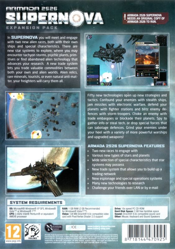 Back Cover for Armada 2526: Supernova (Windows)