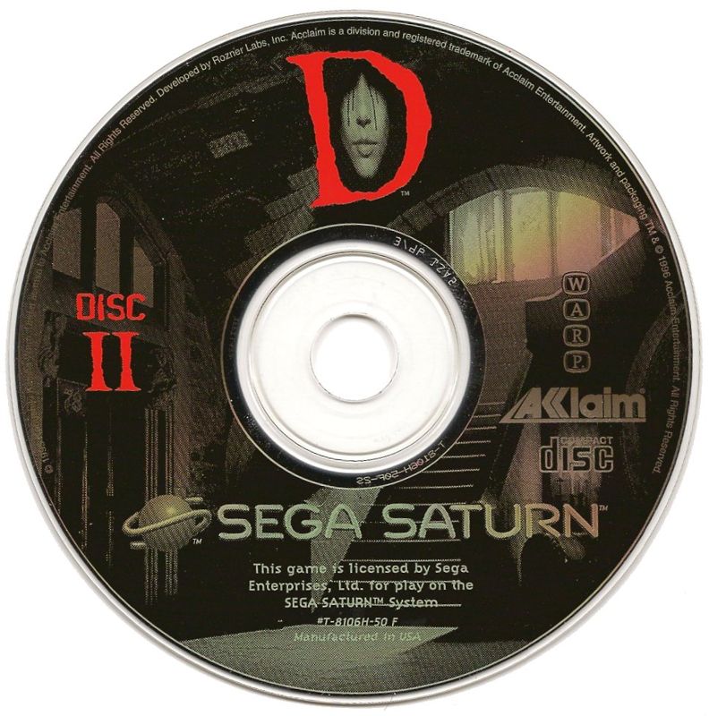 Media for D (SEGA Saturn): Disc 2/2