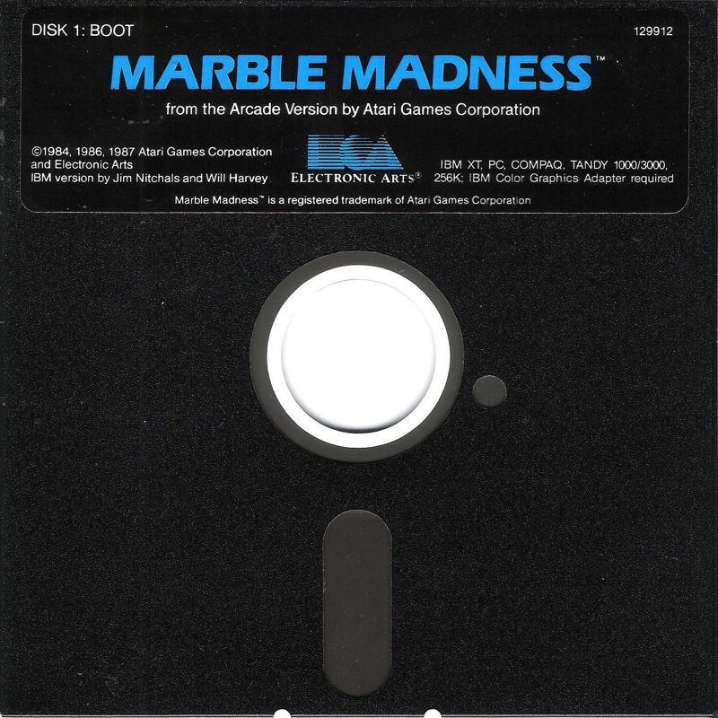 Media for Marble Madness (PC Booter) (Dual Media release (Tandy Version)): 5.25" Disk 1/2 Boot Disk