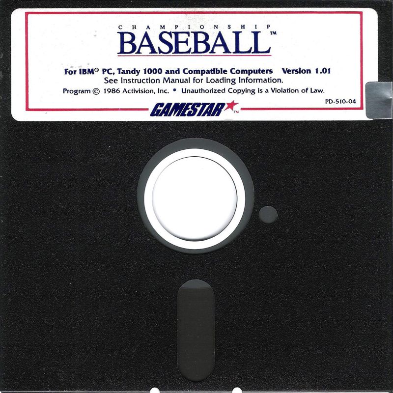 Media for Championship Baseball (DOS) (Version 1.01)