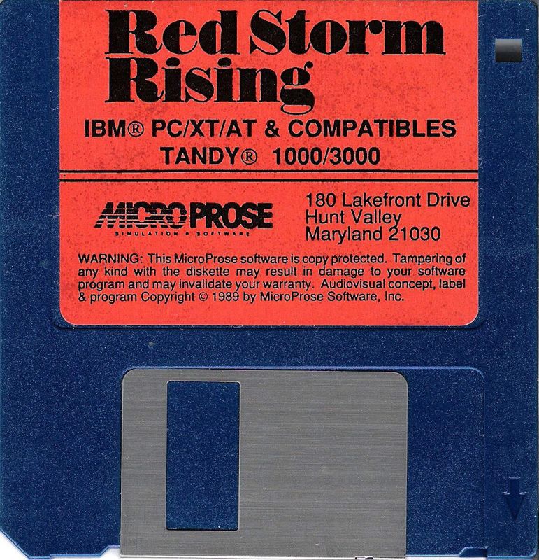 Media for Red Storm Rising (DOS) (Dual Media release (Version 443.01)): 3.5" Disk