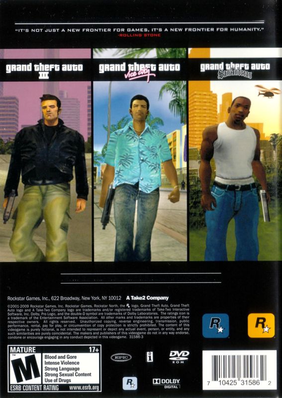 Back Cover for Grand Theft Auto: The Trilogy (Windows)