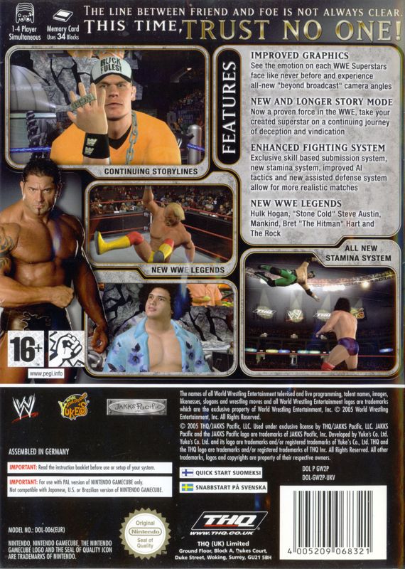 Back Cover for WWE Day of Reckoning 2 (GameCube)