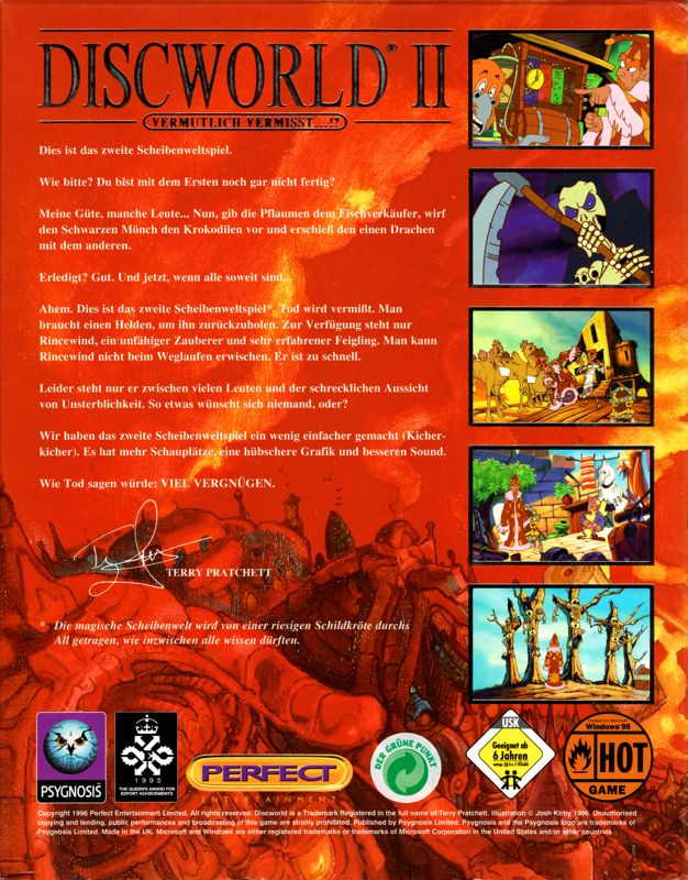 Back Cover for Discworld II: Mortality Bytes! (DOS and Windows)