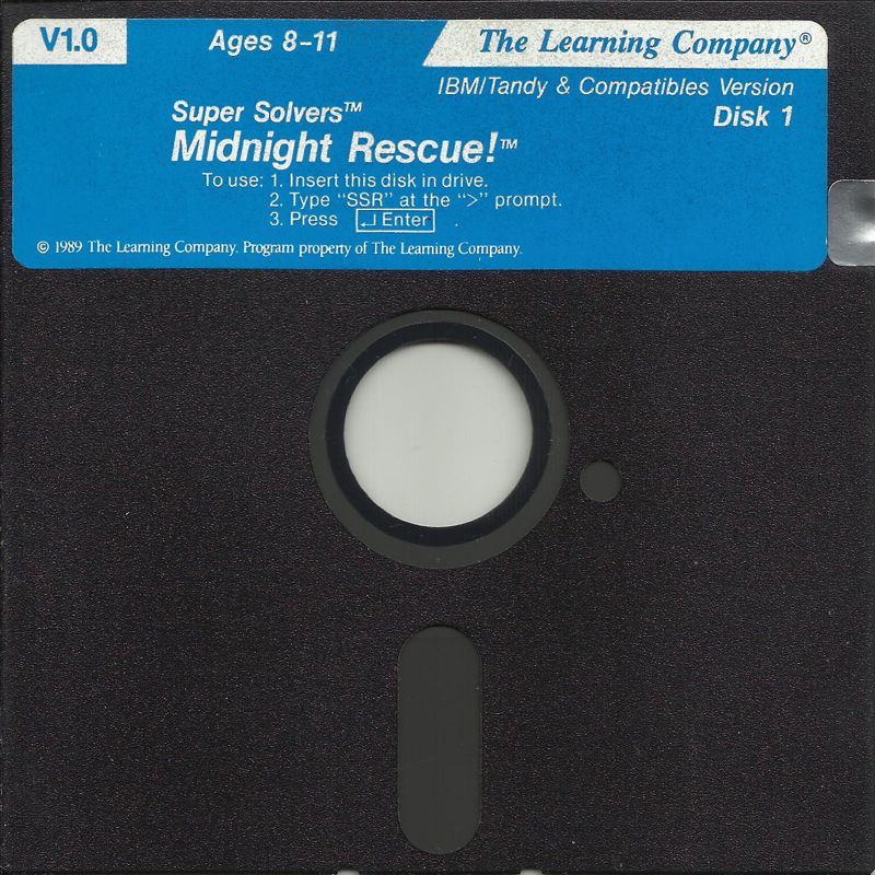 Media for Super Solvers: Midnight Rescue! (DOS) (Dual media release (version 1.0)): 5.25" Disk (1/2)