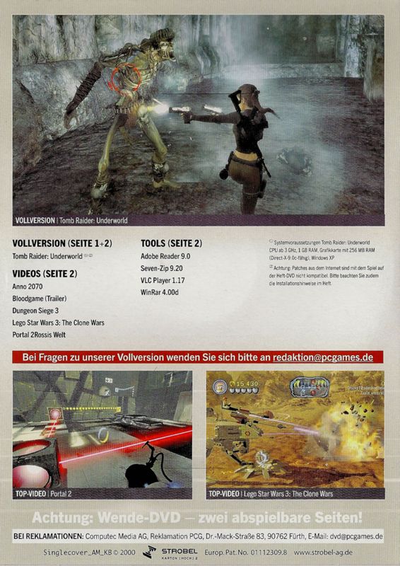 Back Cover for Tomb Raider: Underworld (Windows) (PC Games 05/2011 covermount)