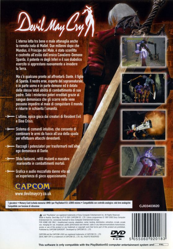 Back Cover for Devil May Cry (PlayStation 2)