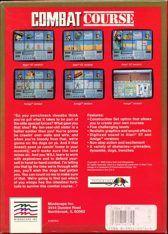 Back Cover for Combat Course (Amiga)