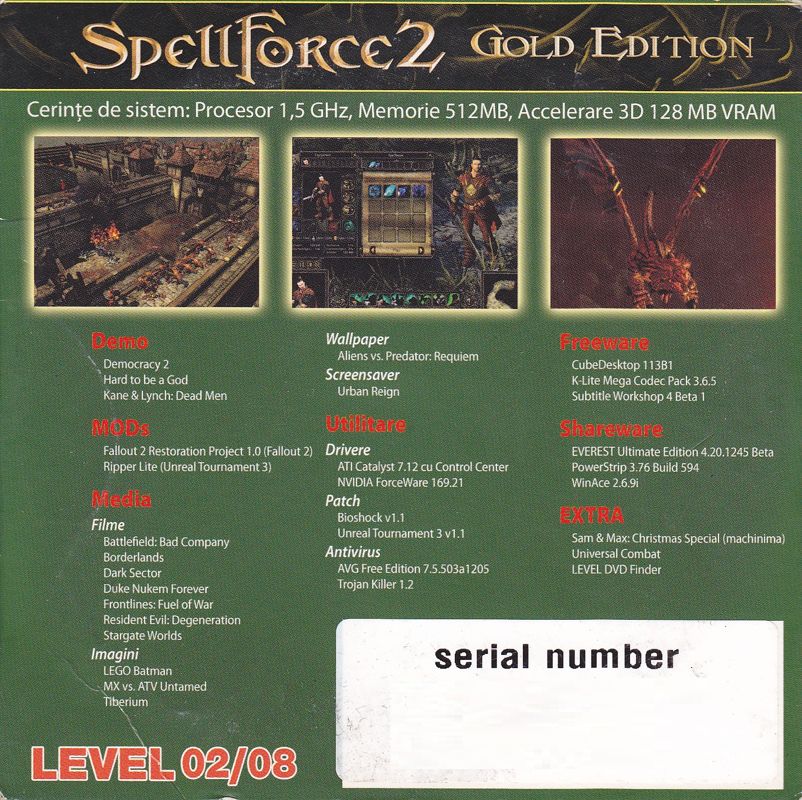 Back Cover for SpellForce 2: Gold Edition (Windows) (Level Covermount 02/2008)