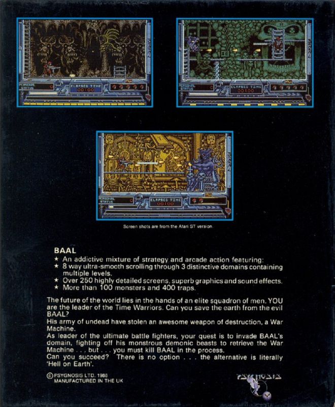 Back Cover for Baal (DOS)