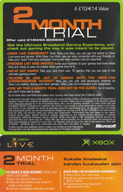 Advertisement for RalliSport Challenge 2 (Xbox): Xbox Live Trial Leaflet - Front