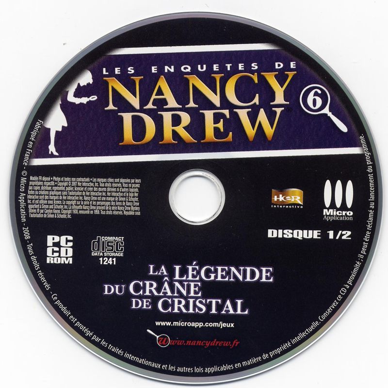 Media for Nancy Drew: Legend of the Crystal Skull (Windows): Disc 1/2