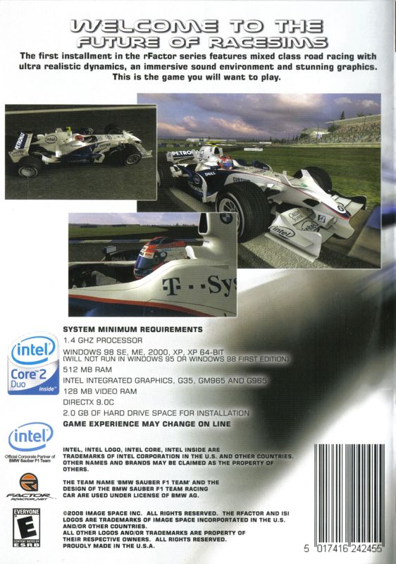 Back Cover for rFactor: Special Edition 2008 (Windows)