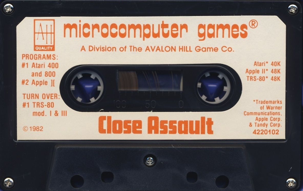 Media for Close Assault (Apple II and Atari 8-bit and TRS-80)