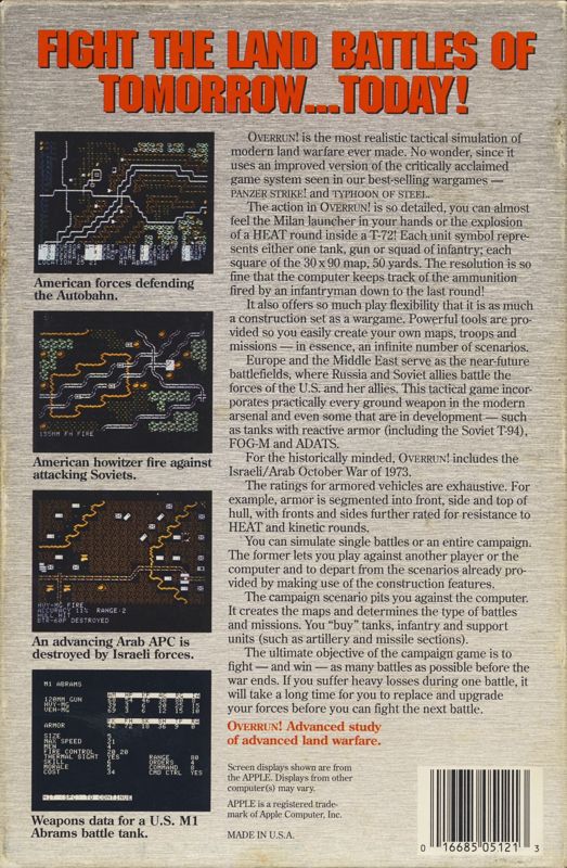 Back Cover for Overrun! (Commodore 64)