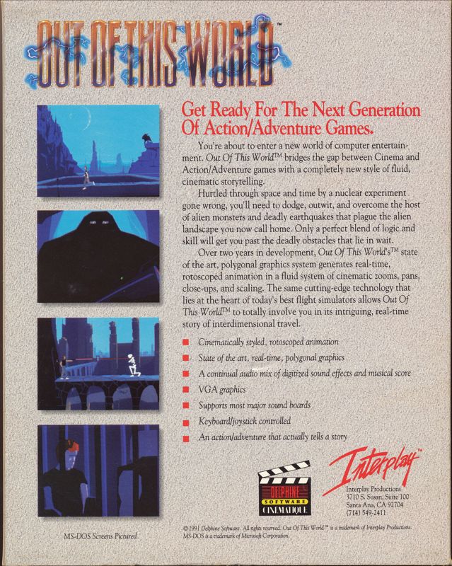 Back Cover for Out of This World (Amiga)