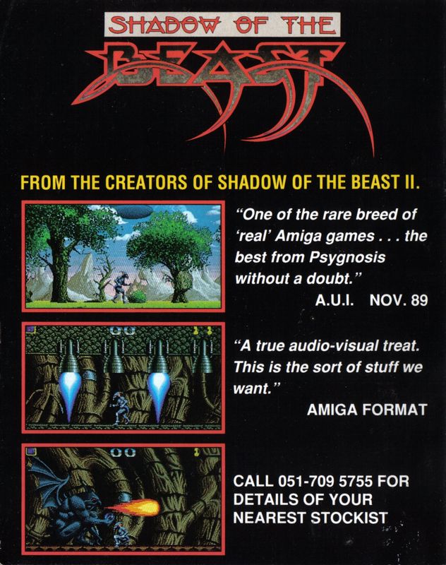 Inside Cover for Shadow of the Beast II (Amiga) (Edition bundled with Amiga in 1990): Right