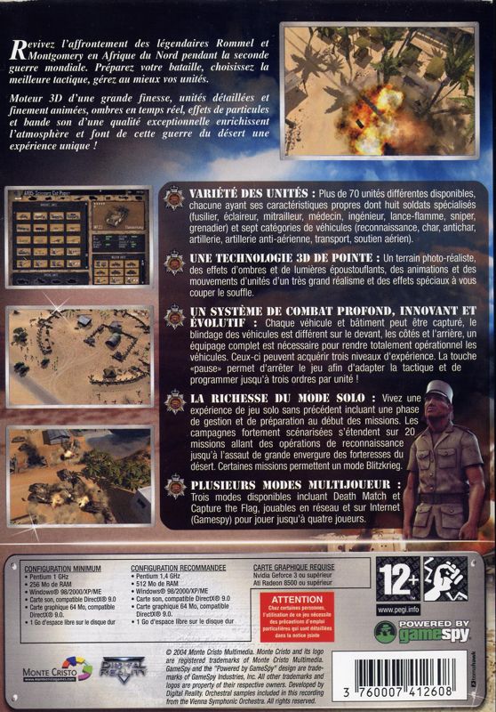 Back Cover for Desert Rats vs. Afrika Korps (Windows)