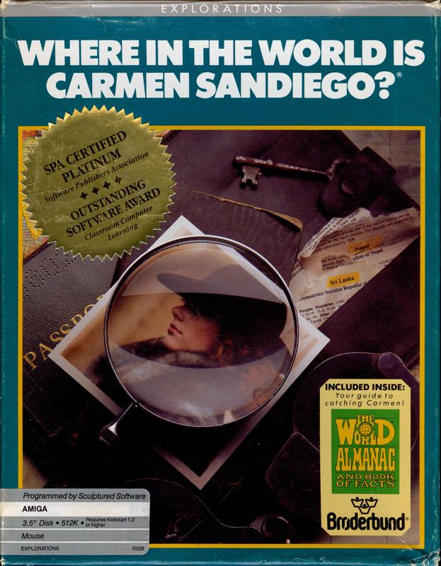 Front Cover for Where in the World is Carmen Sandiego? (Enhanced) (Amiga)