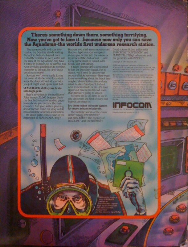 Back Cover for Seastalker (TRS-80 CoCo) (There is a special reference card for the TRS-80 Color Computer 2 included)
