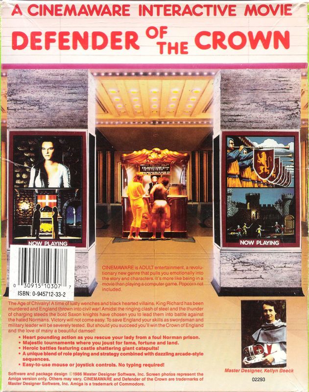 Back Cover for Defender of the Crown (PC Booter)