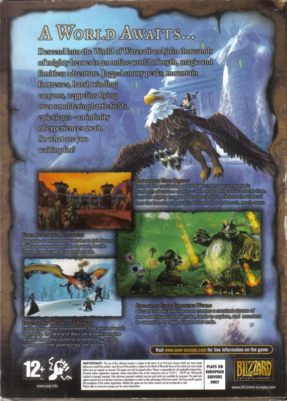 Back Cover for World of WarCraft (Macintosh and Windows) (DVD release (2007))