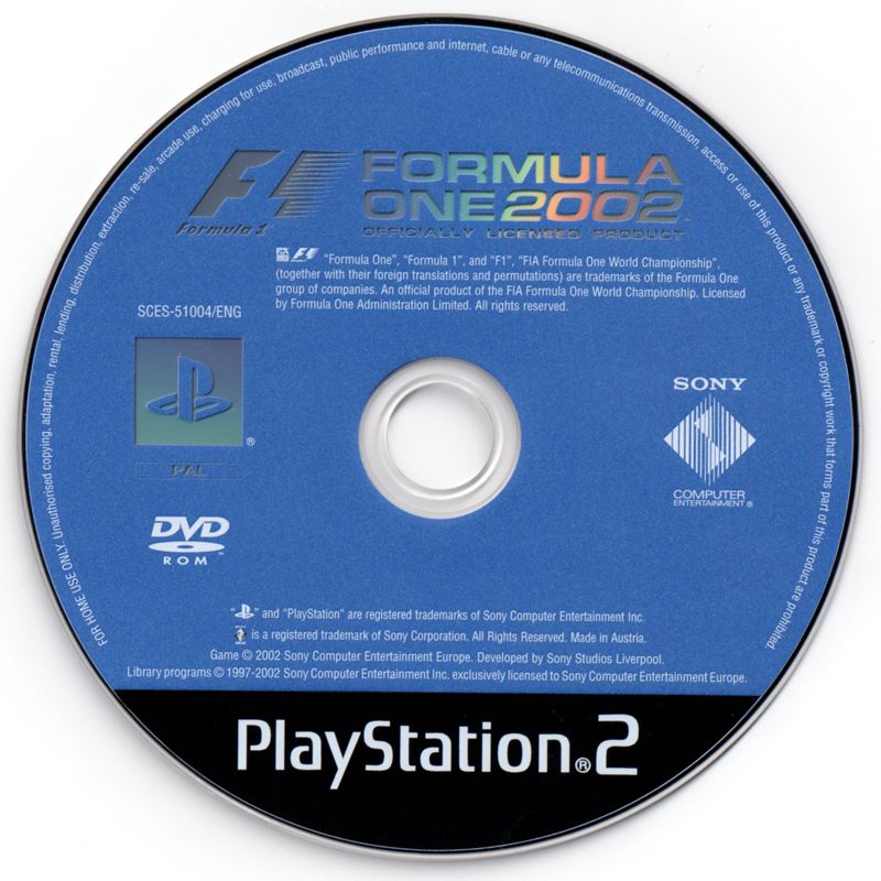 Media for Formula One 2002 (PlayStation 2)