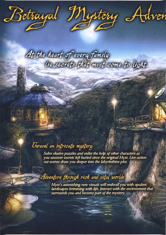 Inside Cover for Myst IV: Revelation (Limited Edition) (Macintosh and Windows): Left
