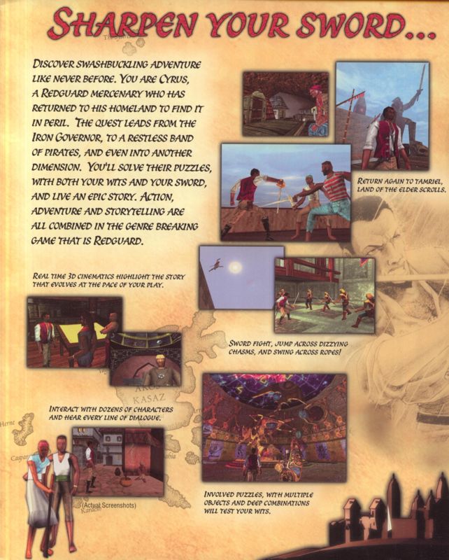 Inside Cover for The Elder Scrolls Adventures: Redguard (Windows): Left Flap